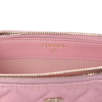 Chanel Iridescent Caviar Quilted Small Clutch With Chain Pink 8 of 12