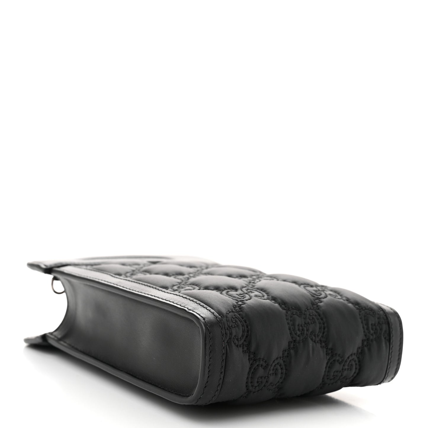 Nylon Calfskin Enamel GG Matelasse Mini Top Slip Handle Crossbody Bag Black