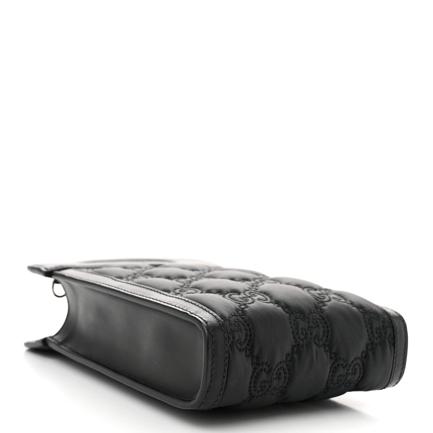 Gucci Nylon Calfskin Enamel GG Matelasse Mini Top Slip Handle Crossbody Bag Black 4 of 10