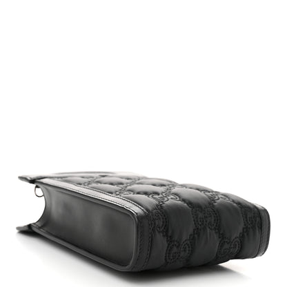 Gucci Nylon Calfskin Enamel GG Matelasse Mini Top Slip Handle Crossbody Bag Black 4 of 10