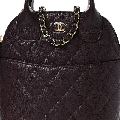 Chanel Caviar Quilted Top Handle Clutch With Chain Dark Brown 8 of 8