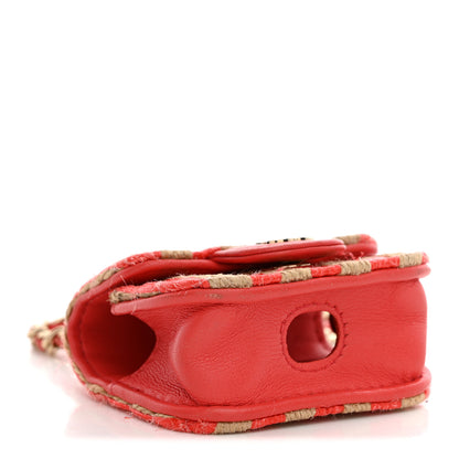 Chanel Raffia Jute Striped Airpods Pro Case Red Beige 4 of 10