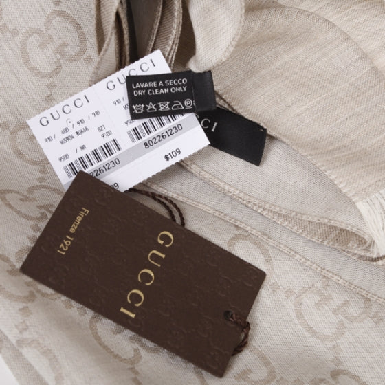 Gucci Wool Silk Monogram Scarf 9 of 9