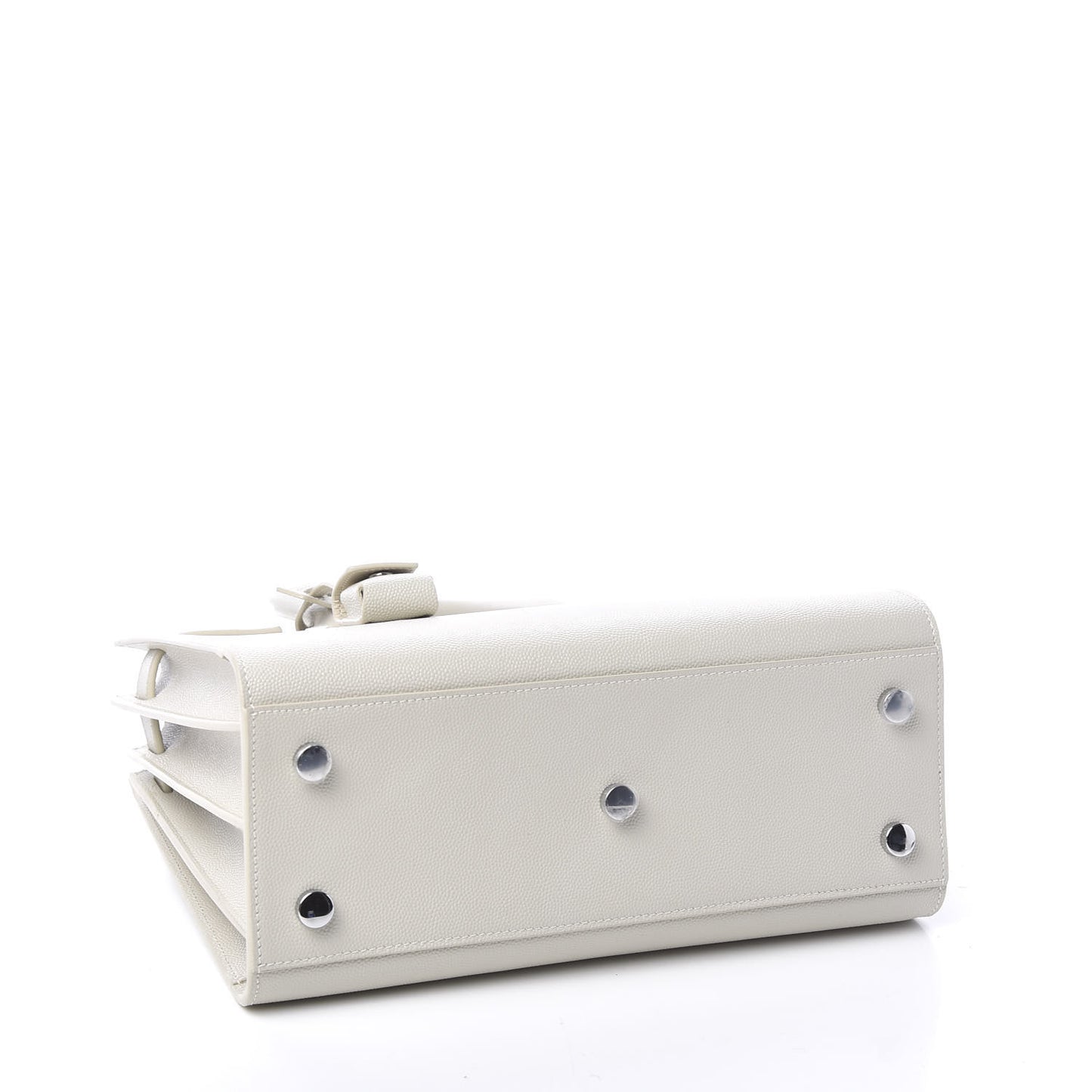 Grained Calfskin Baby Sac De Jour White
