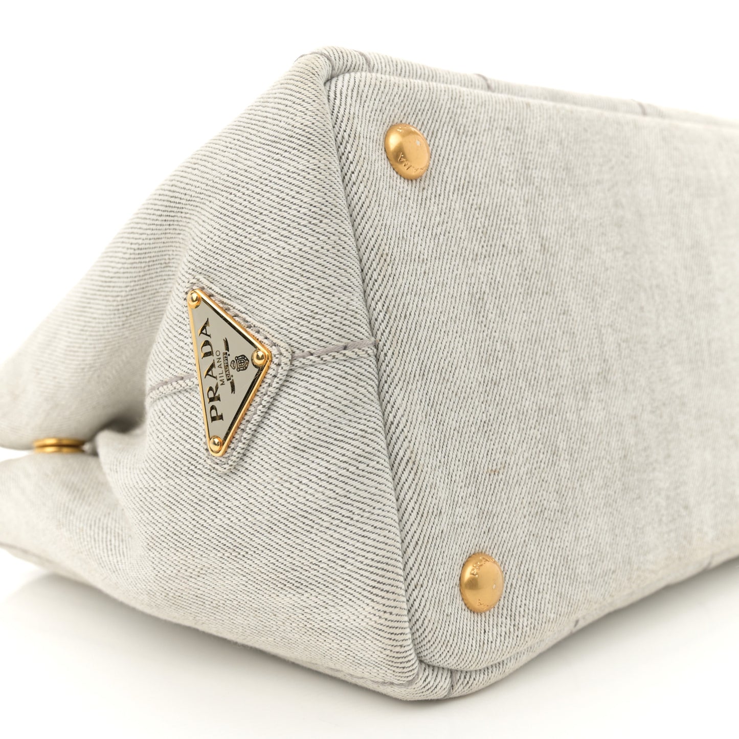 Denim Small Logo Tote Bianco