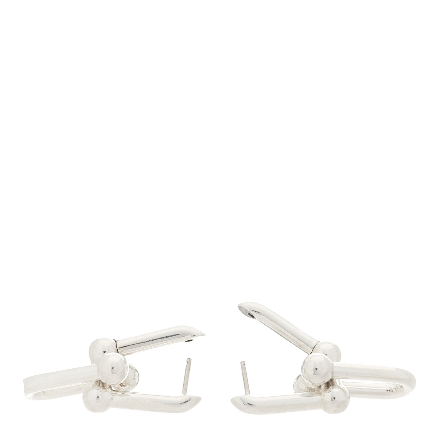 Tiffany Sterling Silver Large HardWear Link Earrings 3 of 4