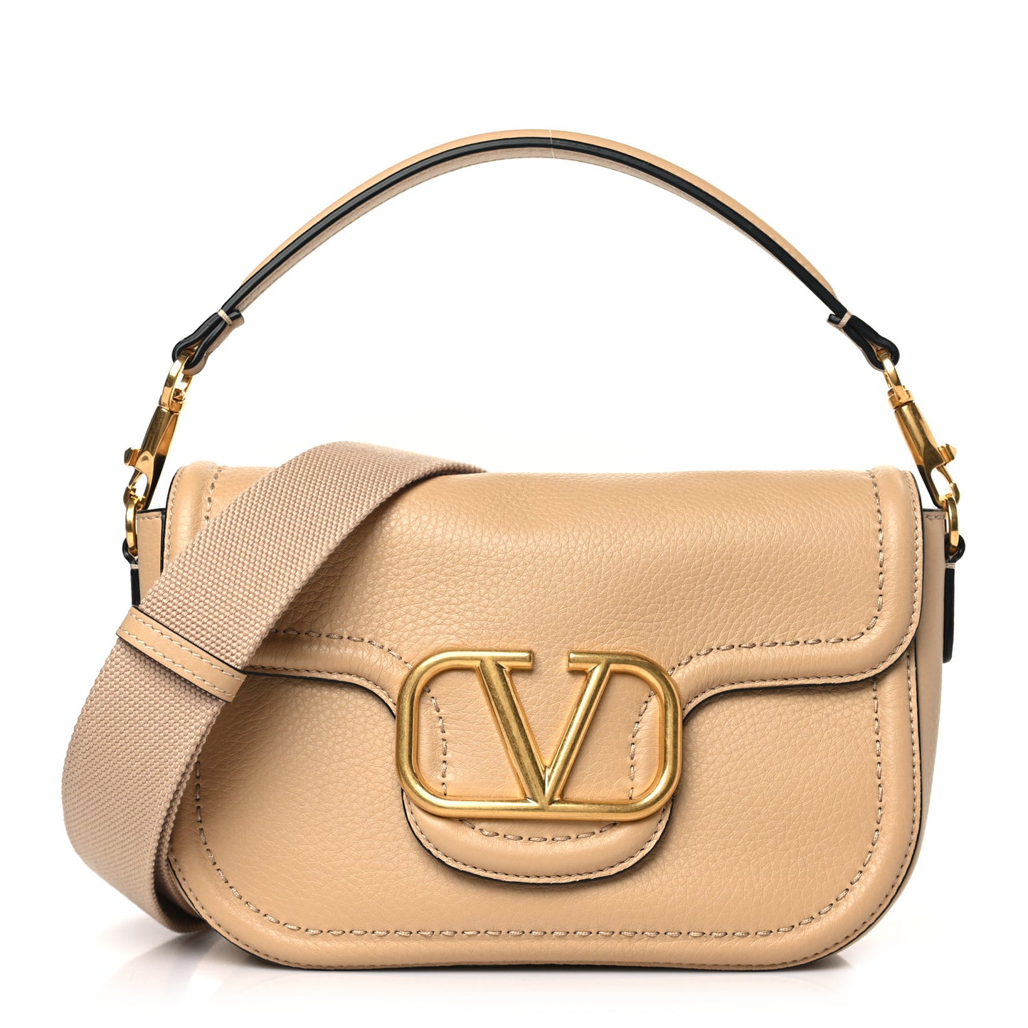 Soft Grainy Calfskin Alltime Shoulder Bag Cappuccino