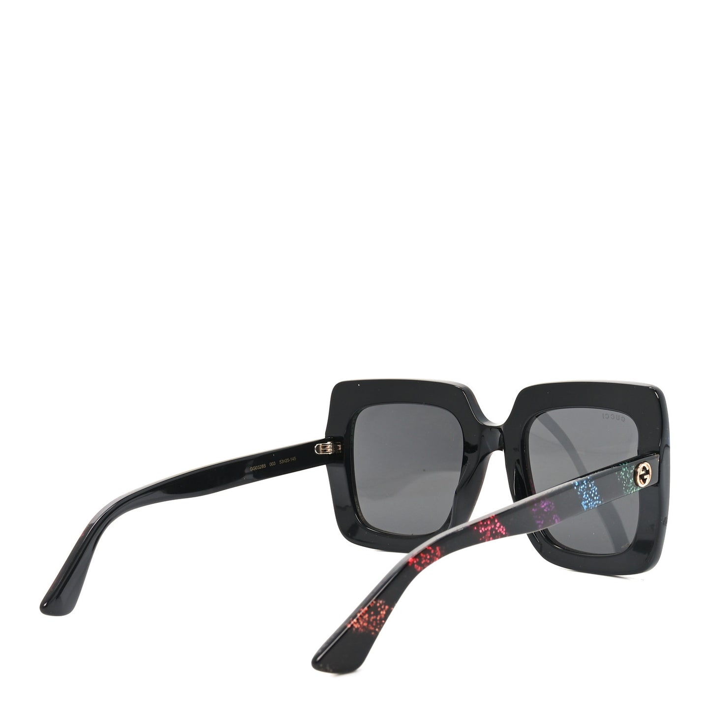 Acetate Oversize Stripe Sunglasses GG0328S Black Multi