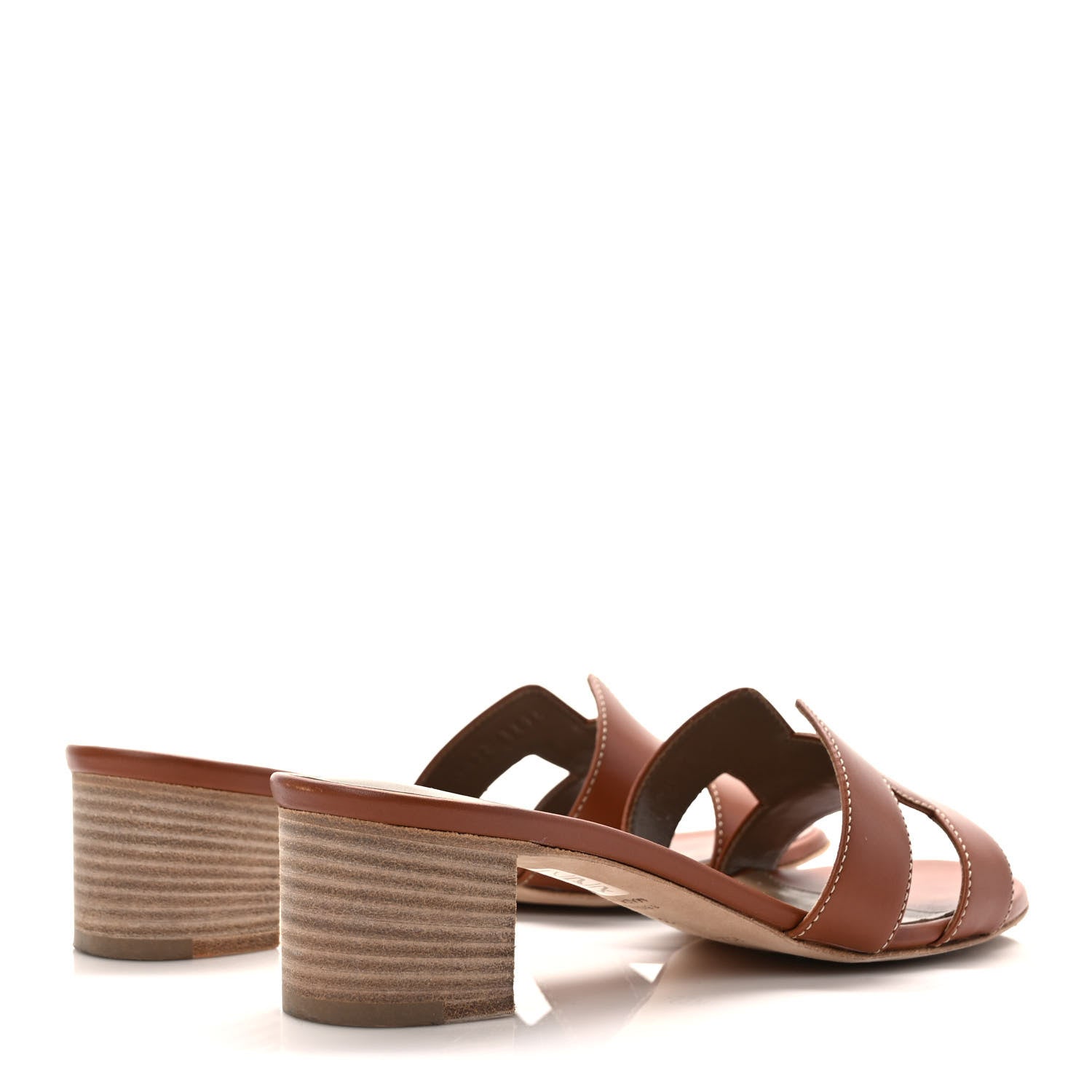 Hermes Calfskin Oasis Sandals 37 Gold 4 of 11