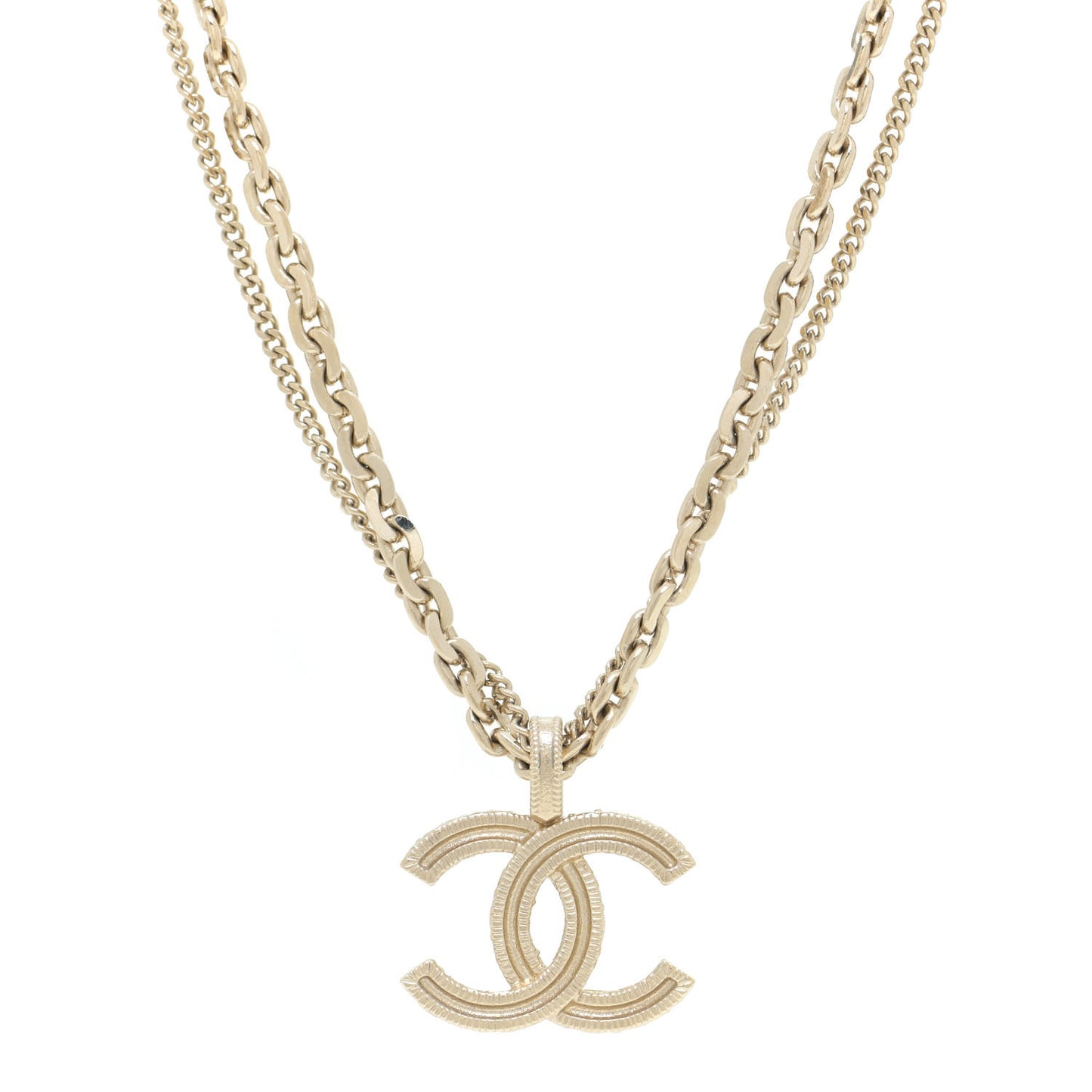 Crystal CC Multi Strand Chain Necklace Gold