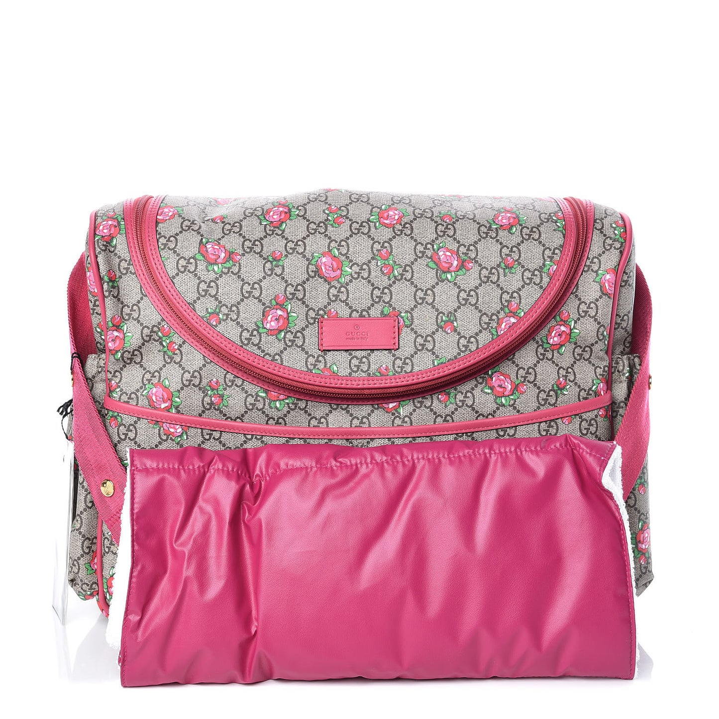 GG Supreme Monogram Rose Bud Diaper Bag Pink