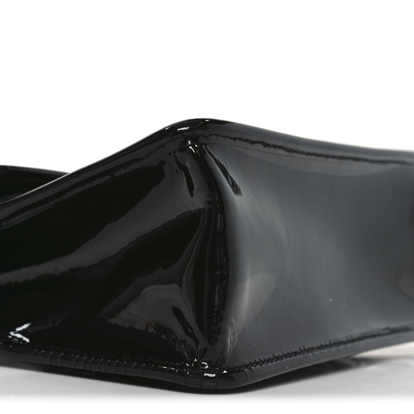 Patent Quilted Mini Graphic Catch Flap Black