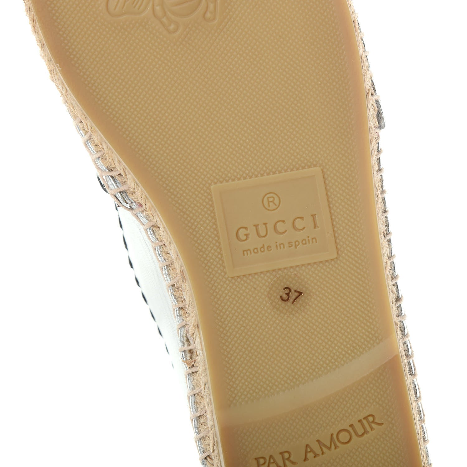 Gucci Metallic Nappa GG Marmont Espadrilles 37 Silver 9 of 11