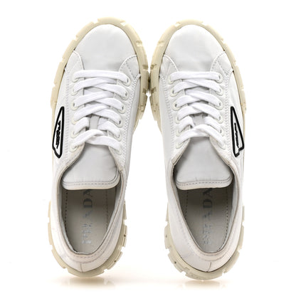 Prada Re-Nylon Gabardine Triangle Logo Double Wheel 50mm Sneakers 38.5 White 2 of 9