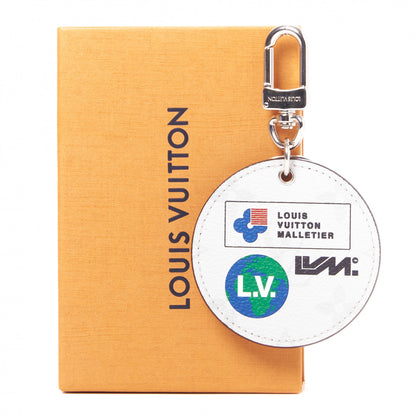 Louis Vuitton Taiga Monogram Logo Illustre Bag Charm Key Holder White 5 of 5