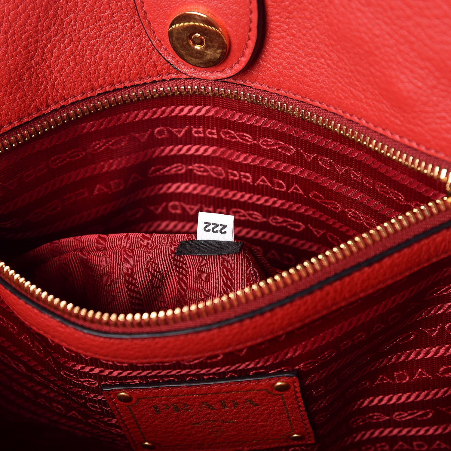 Prada Vitello Daino Tote Rosso 10 of 10