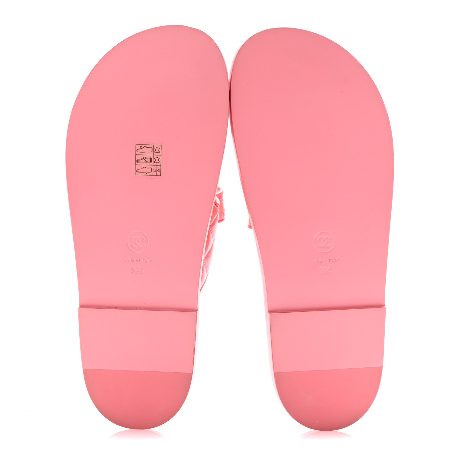 Chanel Lambskin Quilted Velcro Dad Chain CC Slide Sandals 39 Pink 6 of 9