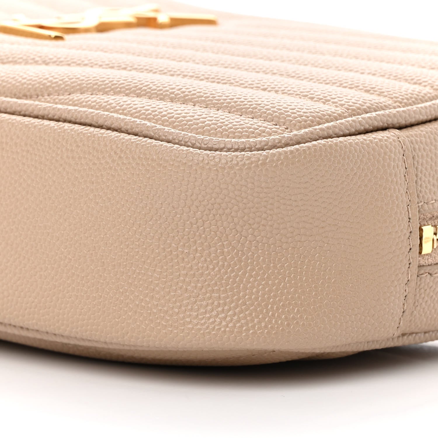 Saint Laurent Grain De Poudre Matelasse Monogram Mini Lou Camera Bag Dark Beige 10 of 12