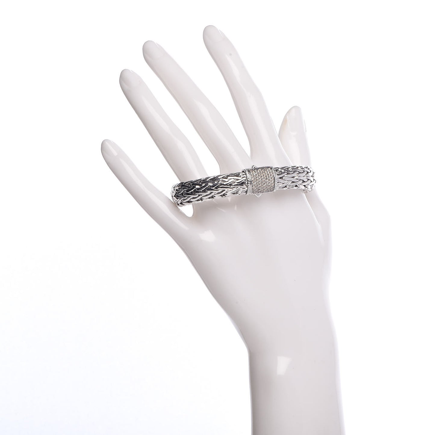 Sterling Silver Champagne Diamond 10.5mm Classic Chain Bracelet