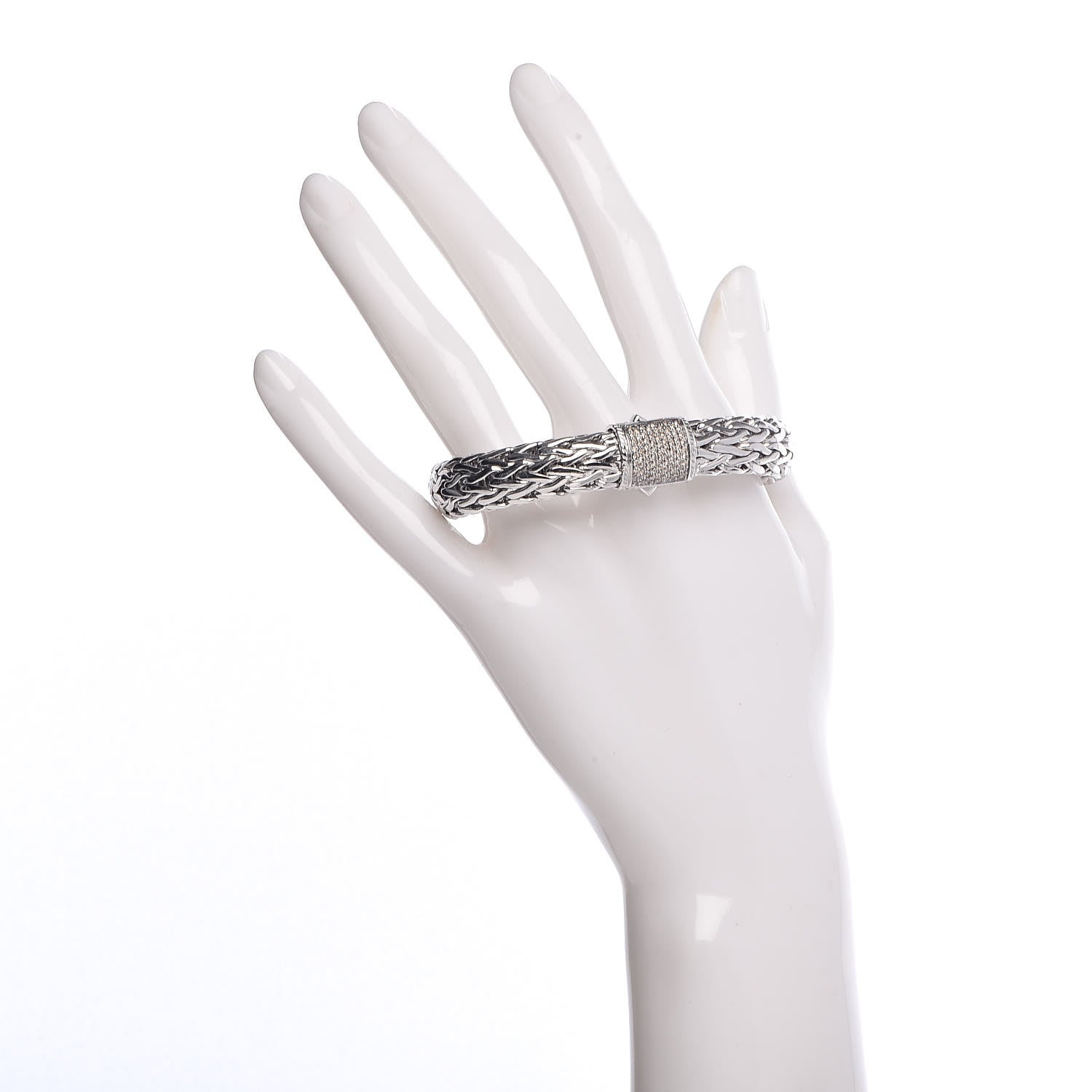 John Hardy Sterling Silver Champagne Diamond 10.5mm Classic Chain Bracelet 2 of 5