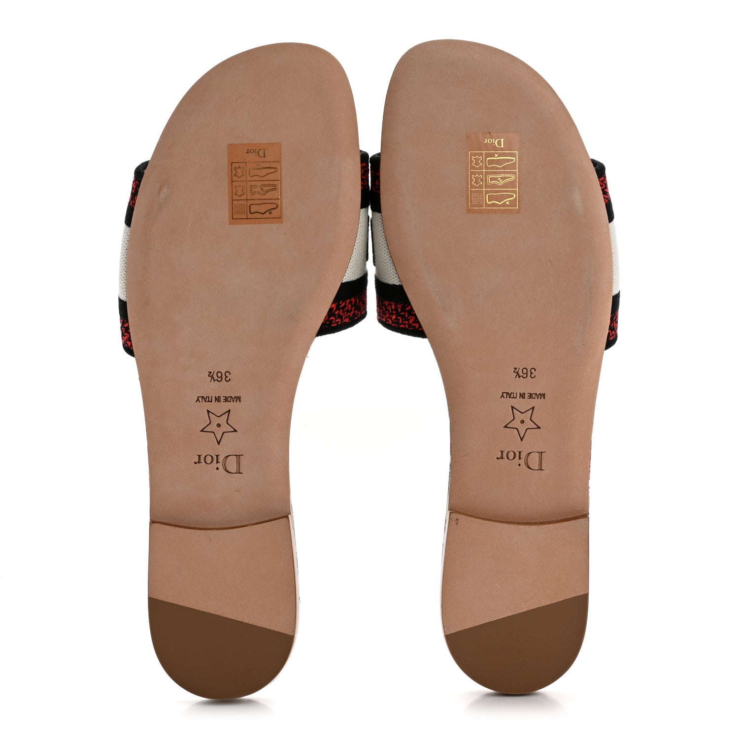Christian Dior Canvas Coeur Des Curiosites Embroidered Dway Flat Slide Sandals 36.5 Multicolor 6 of 10