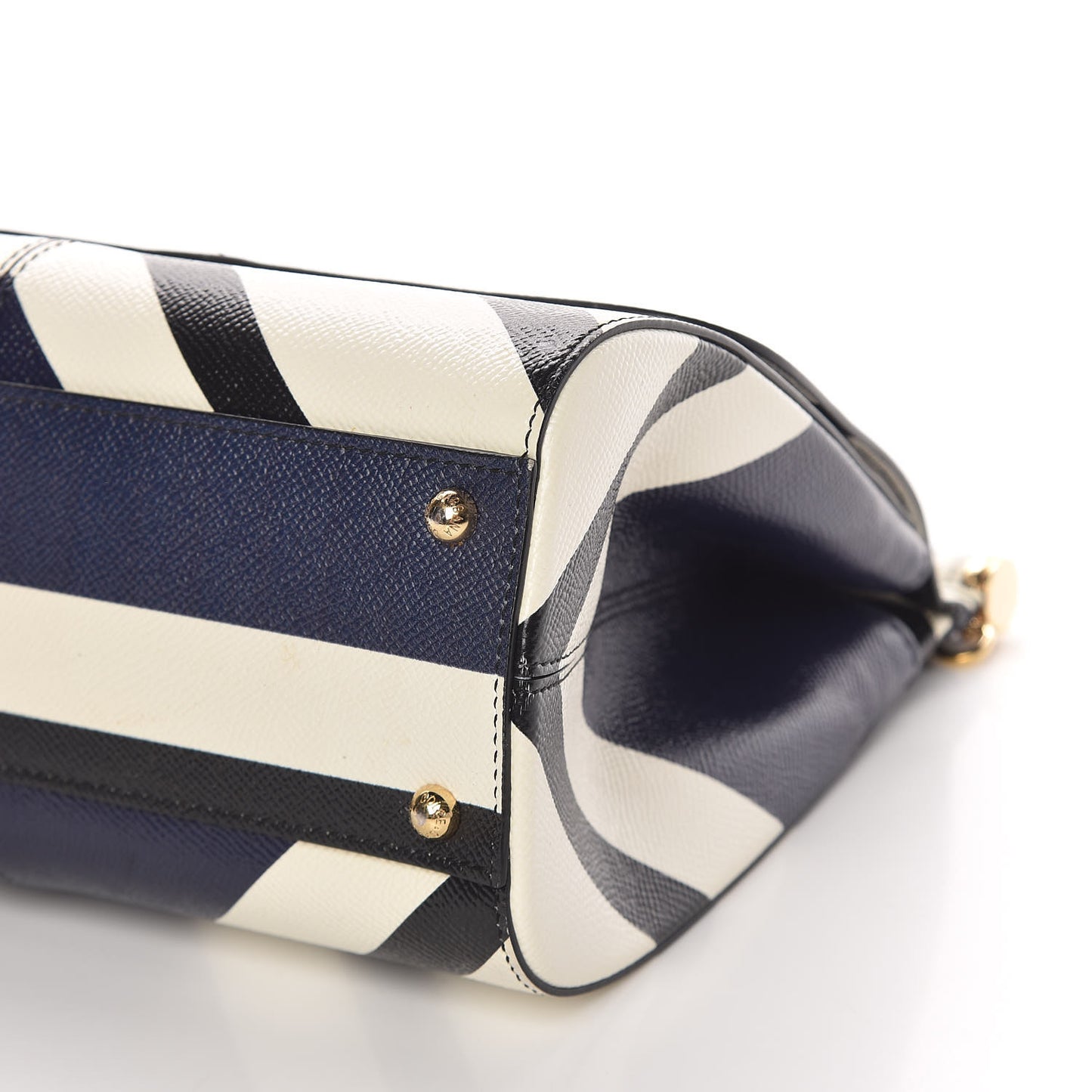 Dauphine Chevron Striped Medium Miss Sicily Satchel Blue