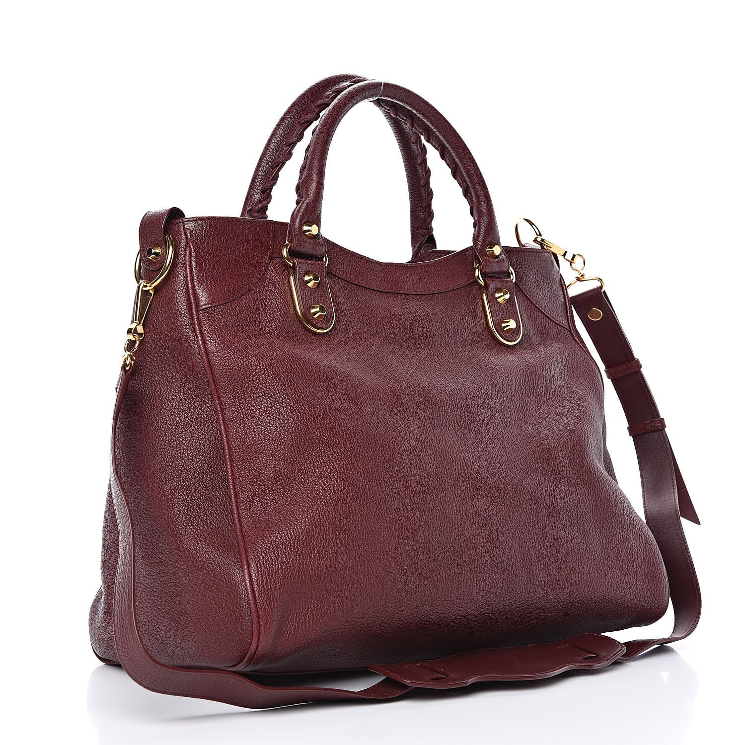 Balenciaga Chevre Gold Metallic Edge Hardware Velo Bordeaux 3 of 11