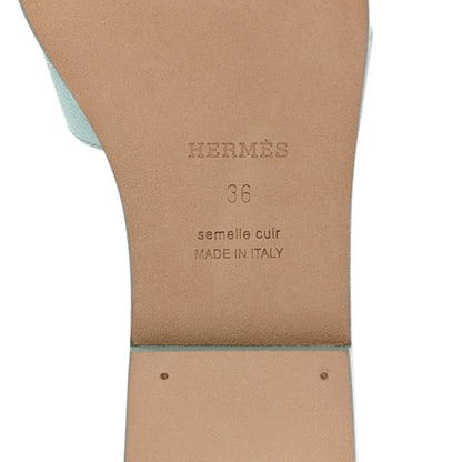 Hermes Epsom Oran Sandals 36 Vert Embrun 6 of 8