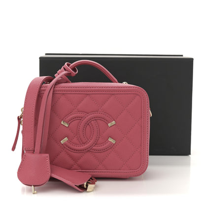 Chanel Caviar Quilted Small CC Filigree Vanity Case Rose 11 of 11