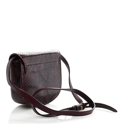 Saint Laurent Snakeskin Small Kaia Satchel Burgundy 3 of 8