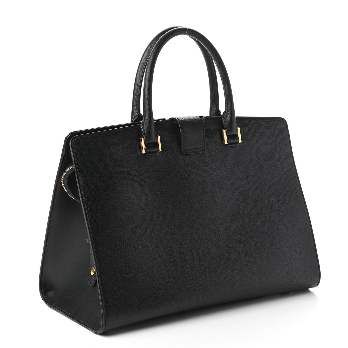 Textured Calfskin Medium Classic Y Cabas Black