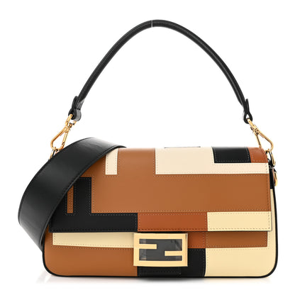 Fendi Vitello Grace Intarsio Geometric Brandy Black Multicolor 1 of 11