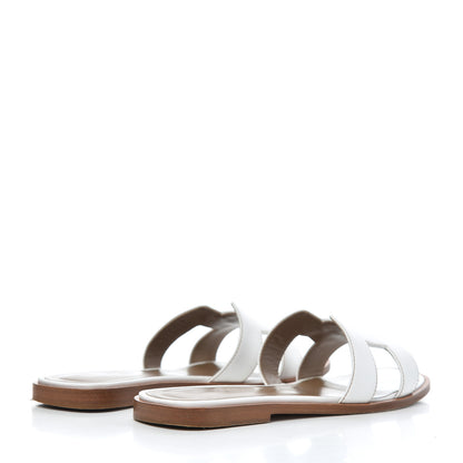 Hermes Box Calfskin Oran Sandals 36 White 4 of 20