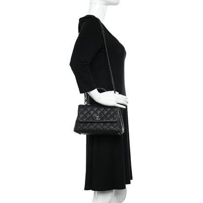 Chanel Caviar Lizard Embossed Quilted Mini Coco Handle Flap Black 2 of 12