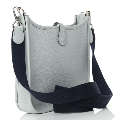 Hermes Taurillon Clemence Amazone Evelyne TPM Bleu Pale Indigo 2 of 9