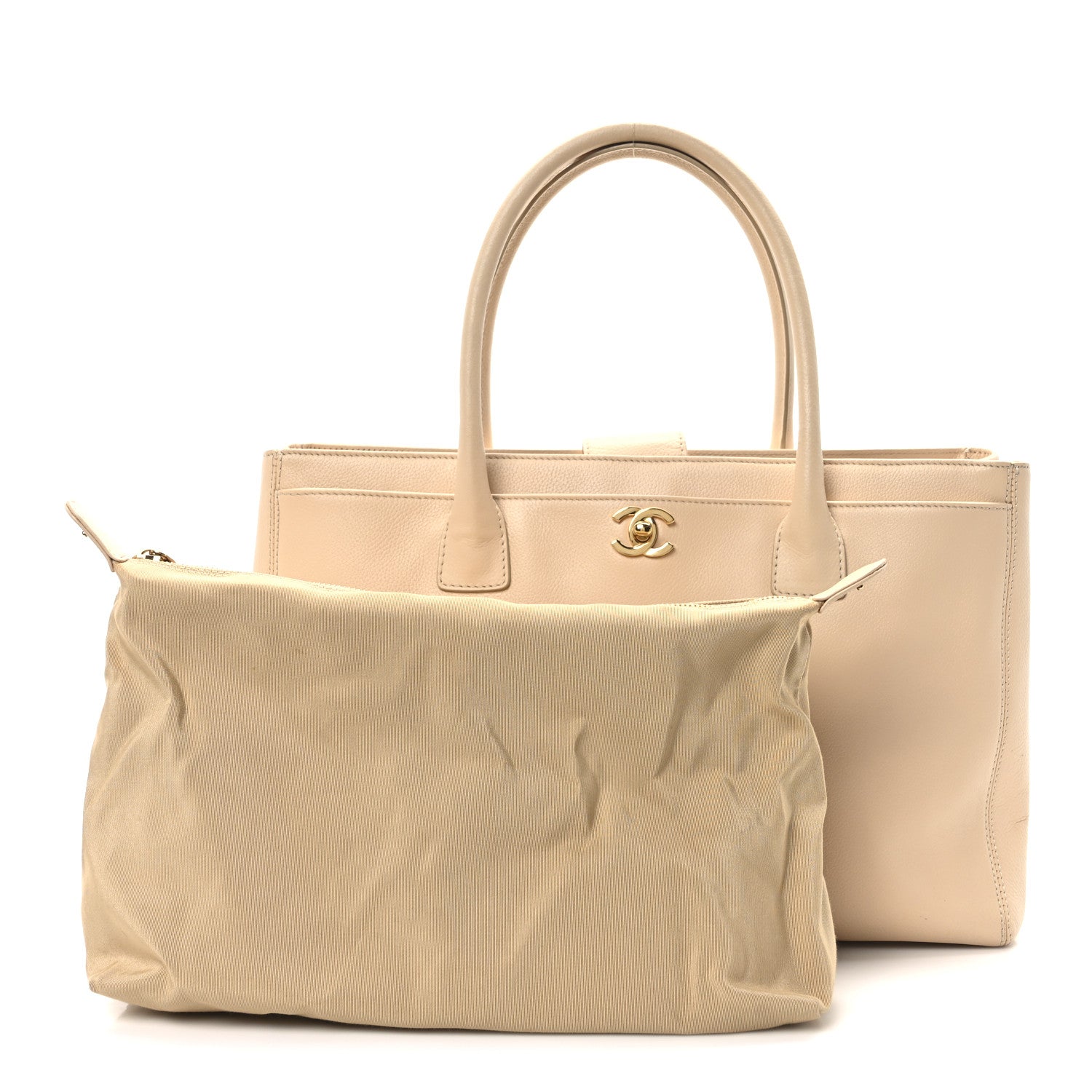 Chanel Calfskin Cerf Executive Shopper Tote Beige Clair 3 of 11