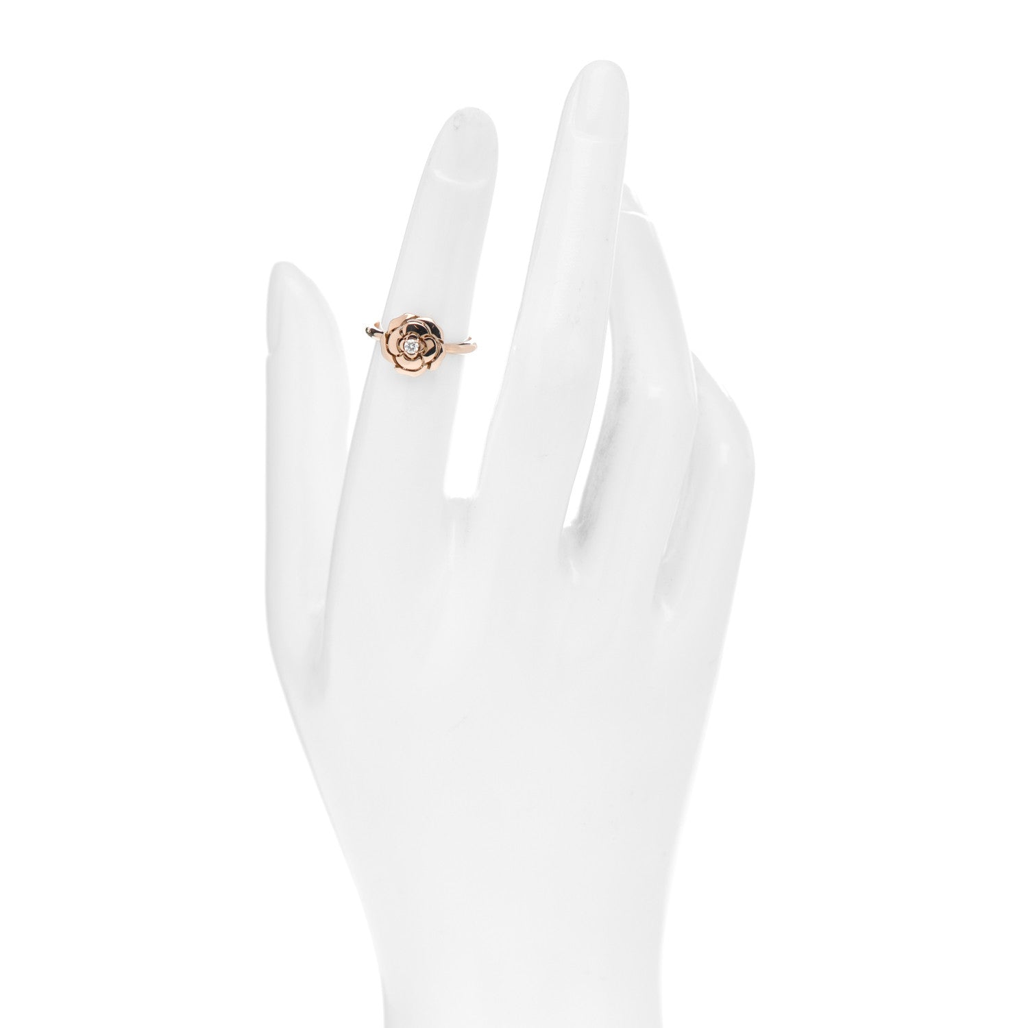 Chanel 18K Rose Gold Diamond Extrait de Camelia Ring 49 4.75 2 of 6