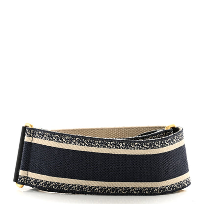Christian Dior Canvas Embroidered Shoulder Strap Blue 2 of 4