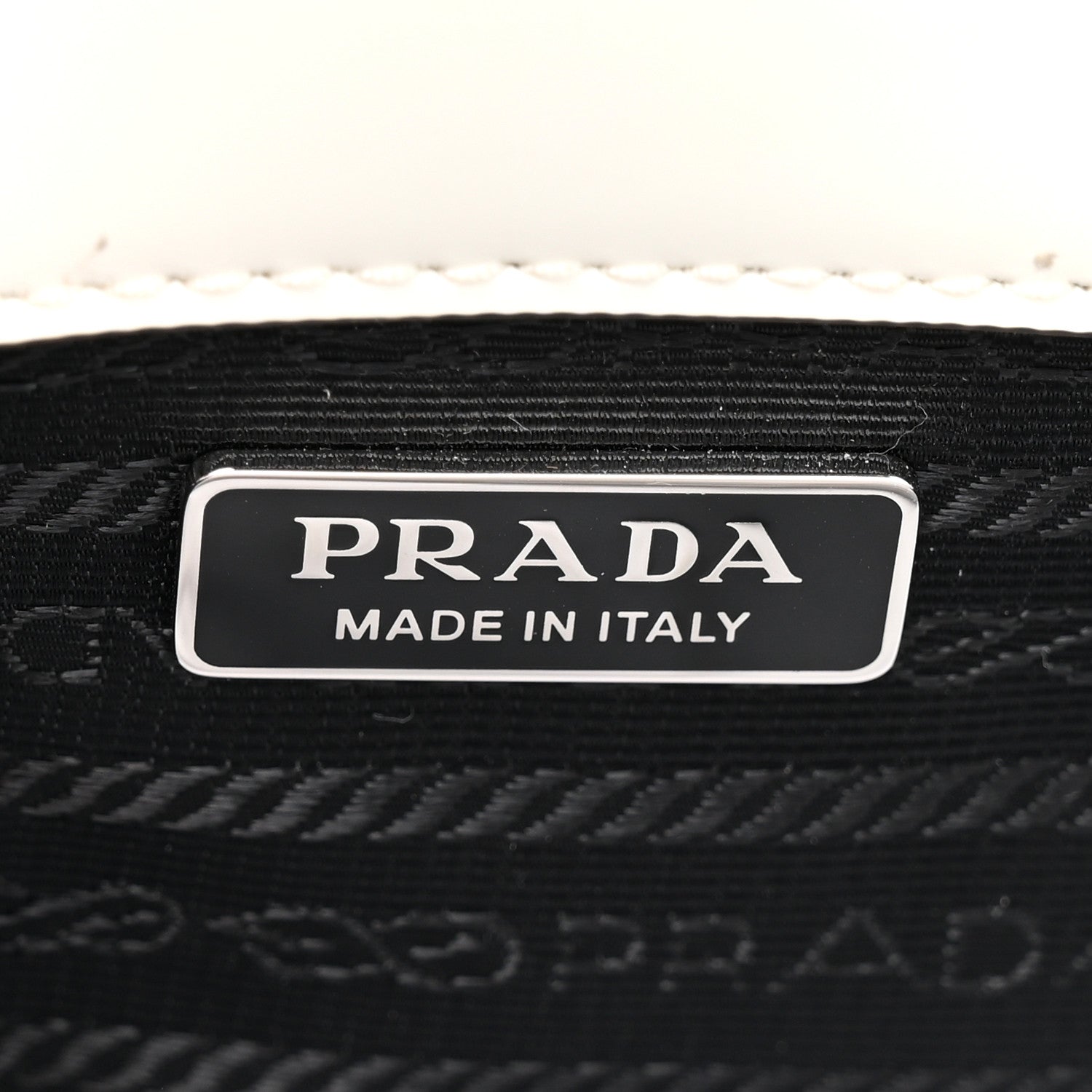 Prada Spazzolato Mini Re-Edition 1995 Double Handle Handbag White
