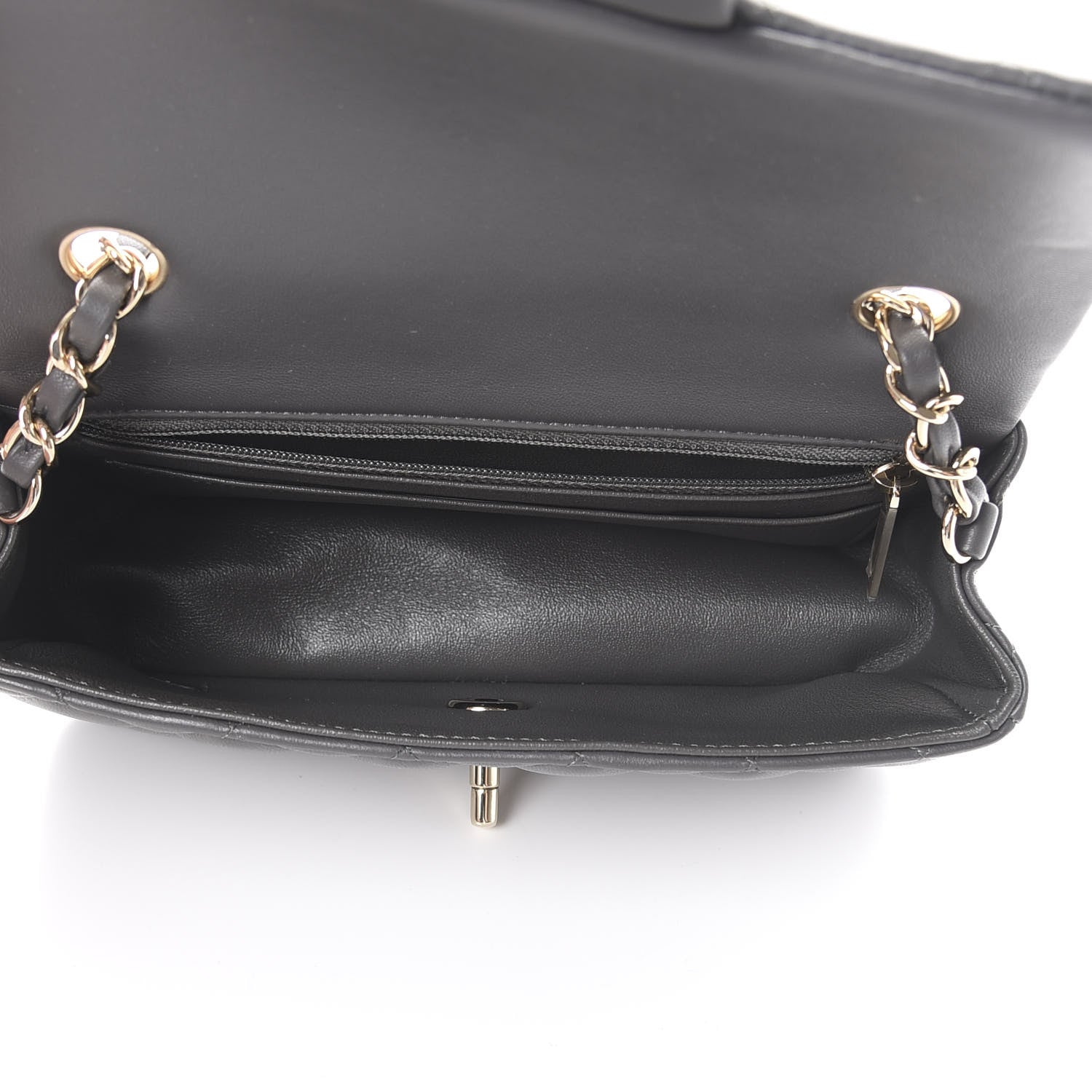 Chanel Lambskin Quilted Mini Rectangular Flap Grey 4 of 13