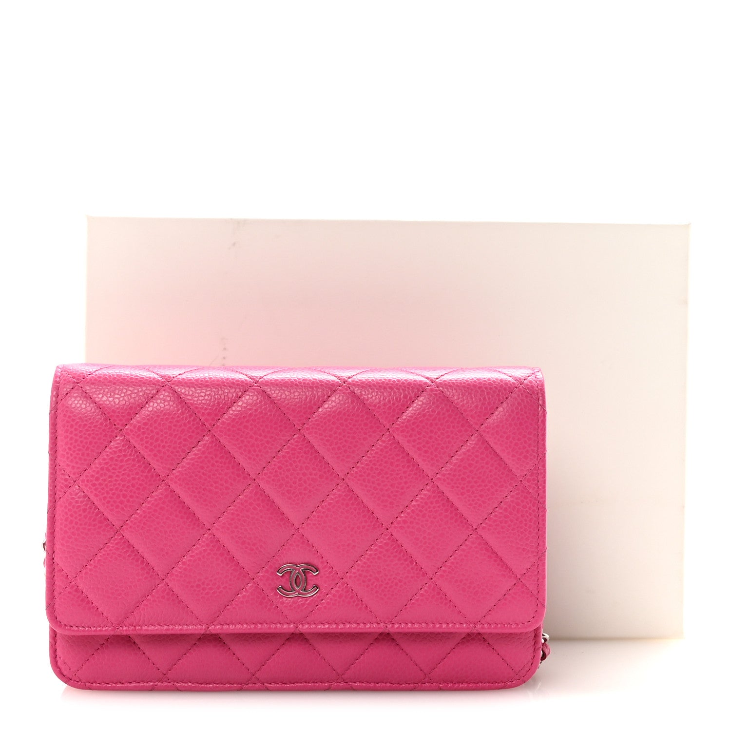 Chanel Caviar Quilted Wallet on Chain WOC Pink 11 of 11