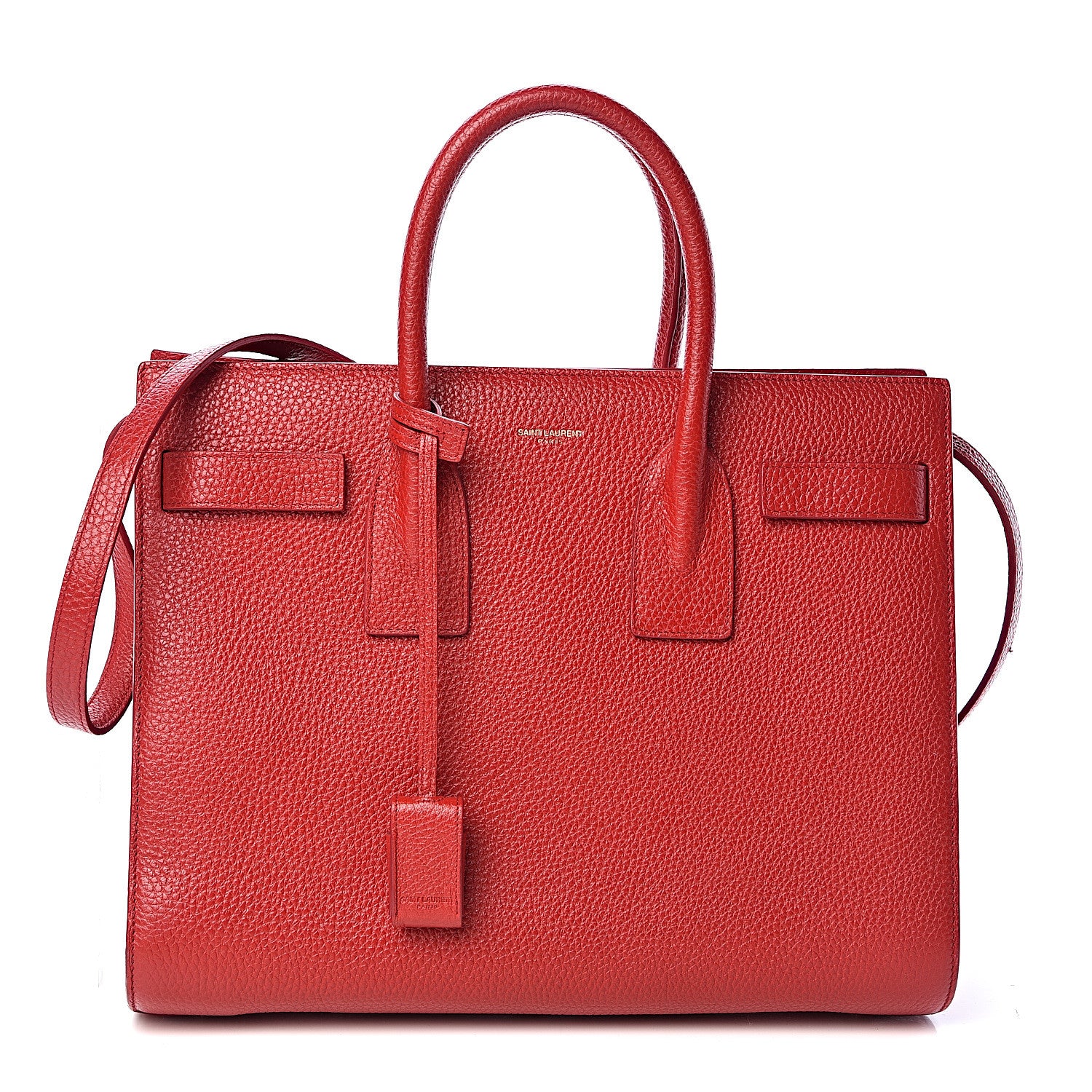 Saint Laurent Grained Calfskin Small Sac De Jour Lipstick Red 1 of 10