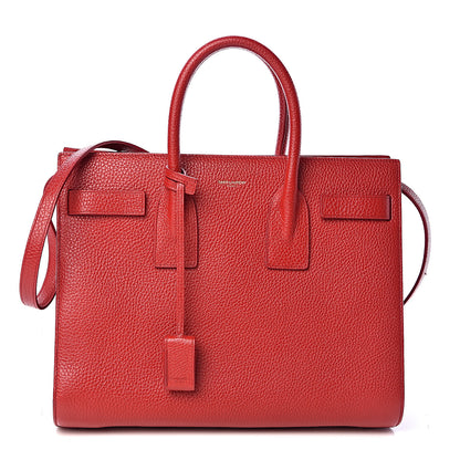 Saint Laurent Grained Calfskin Small Sac De Jour Lipstick Red 1 of 10