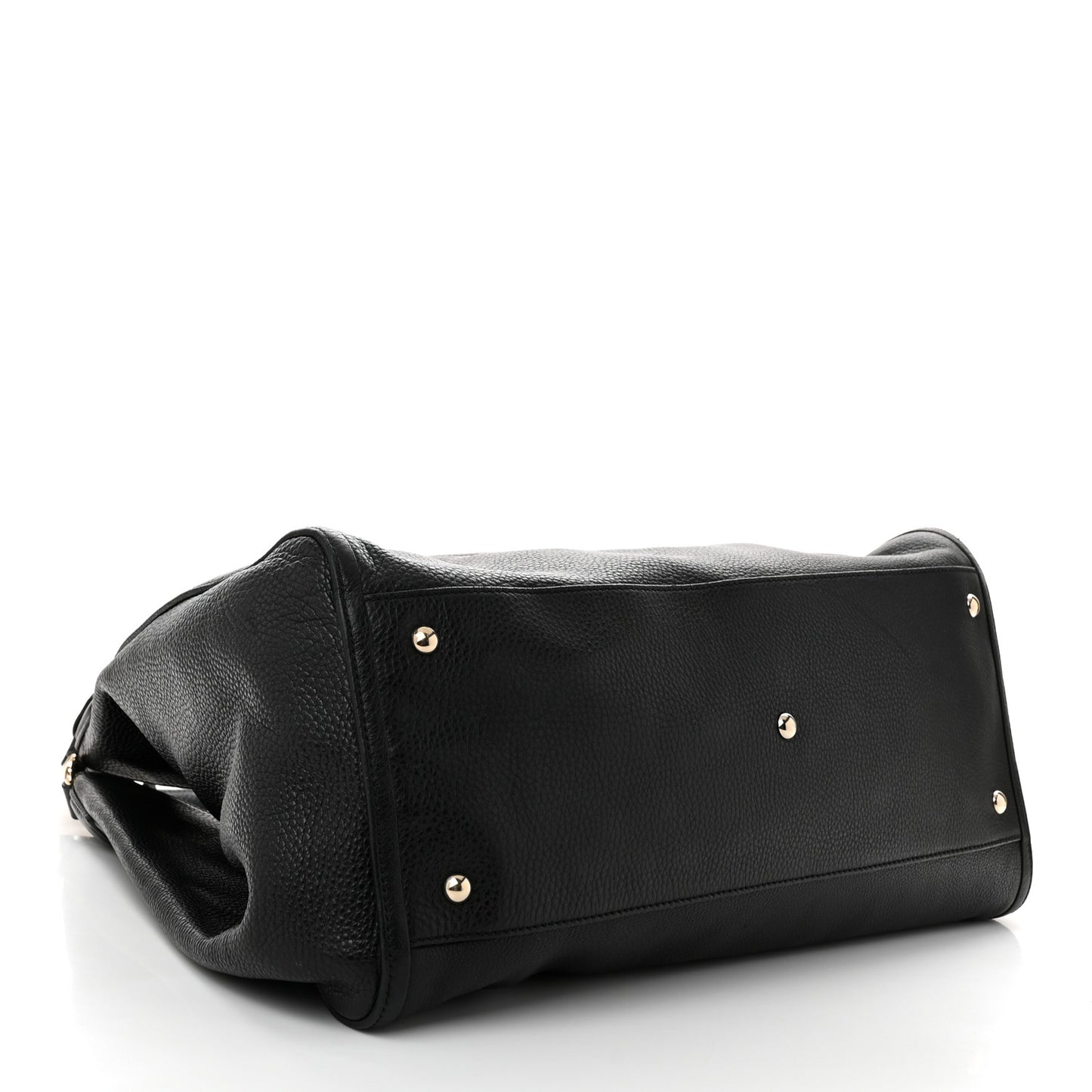 Pebbled Calfskin Large Soho Shoulder Bag Black