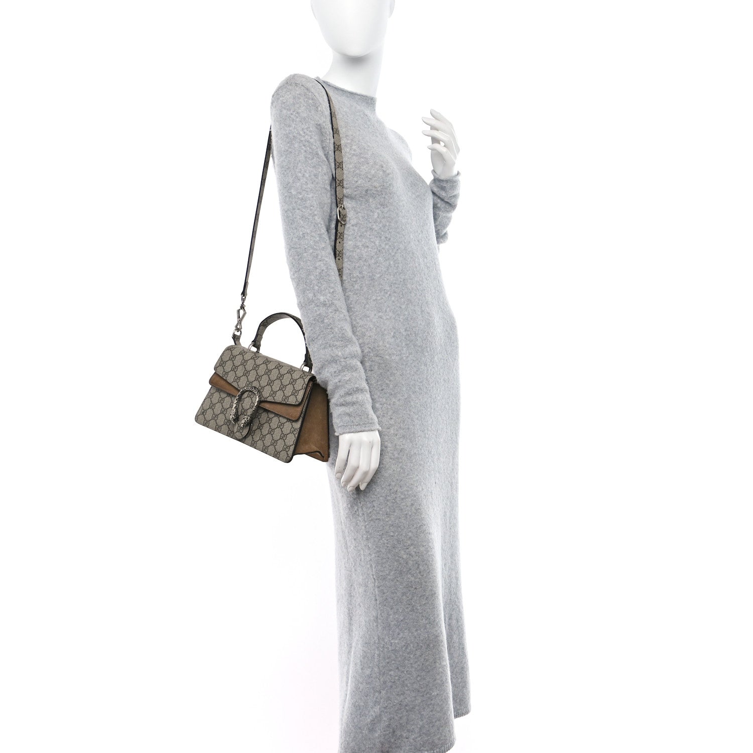 Gucci GG Supreme Monogram Small Dionysus Top Handle Bag Taupe 2 of 11
