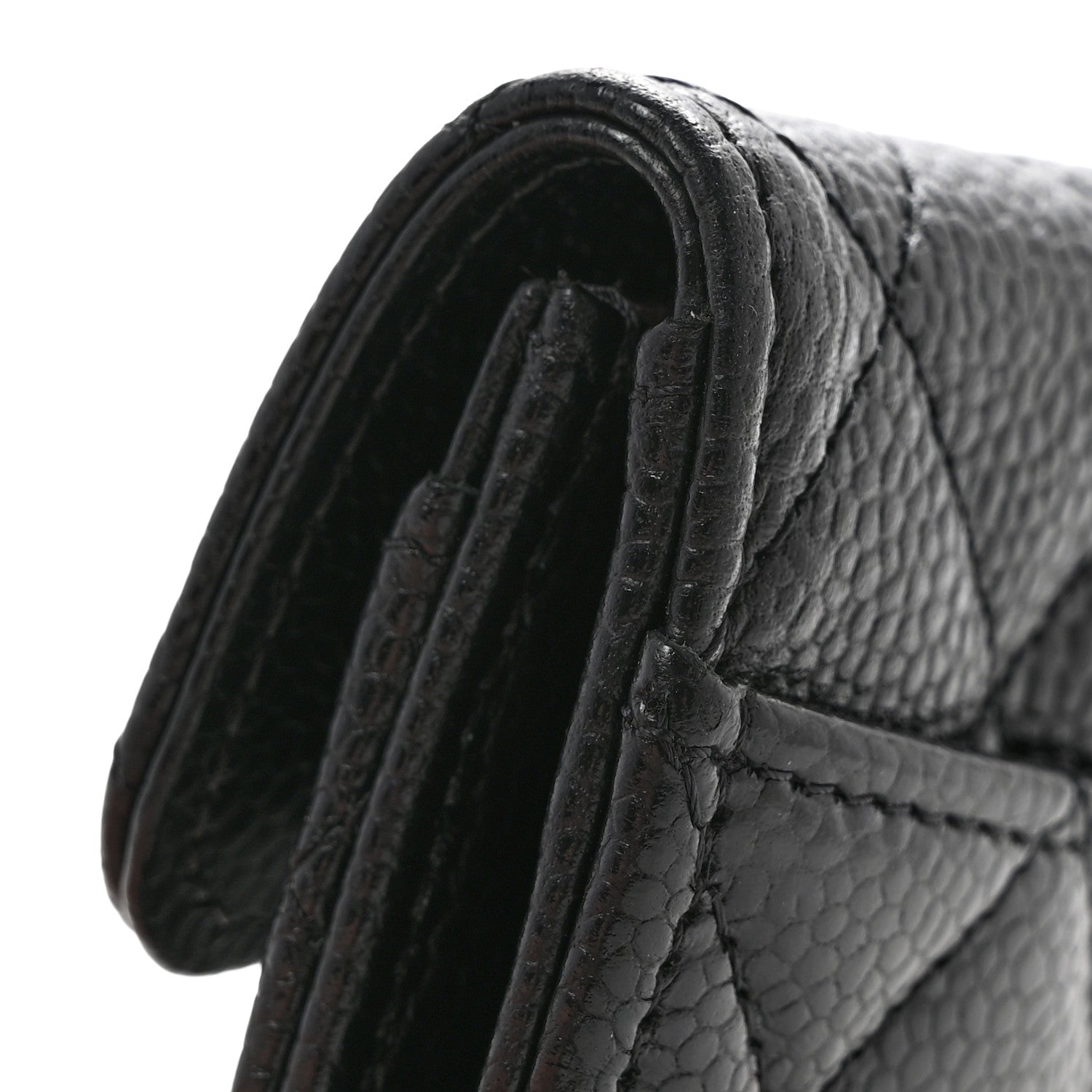 Chanel Caviar Quilted Flap Card Holder Wallet Black Black 10 of 12