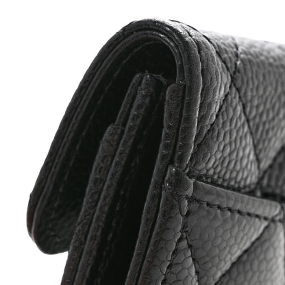 Chanel Caviar Quilted Flap Card Holder Wallet Black Black 10 of 12