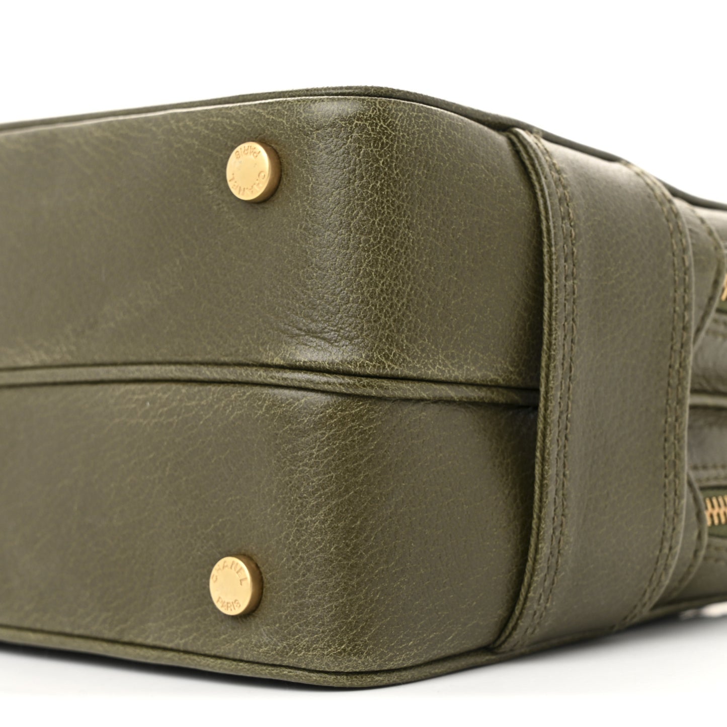 Canvas Calfskin Quilted Chocolate Bar Shoulder Bag Green