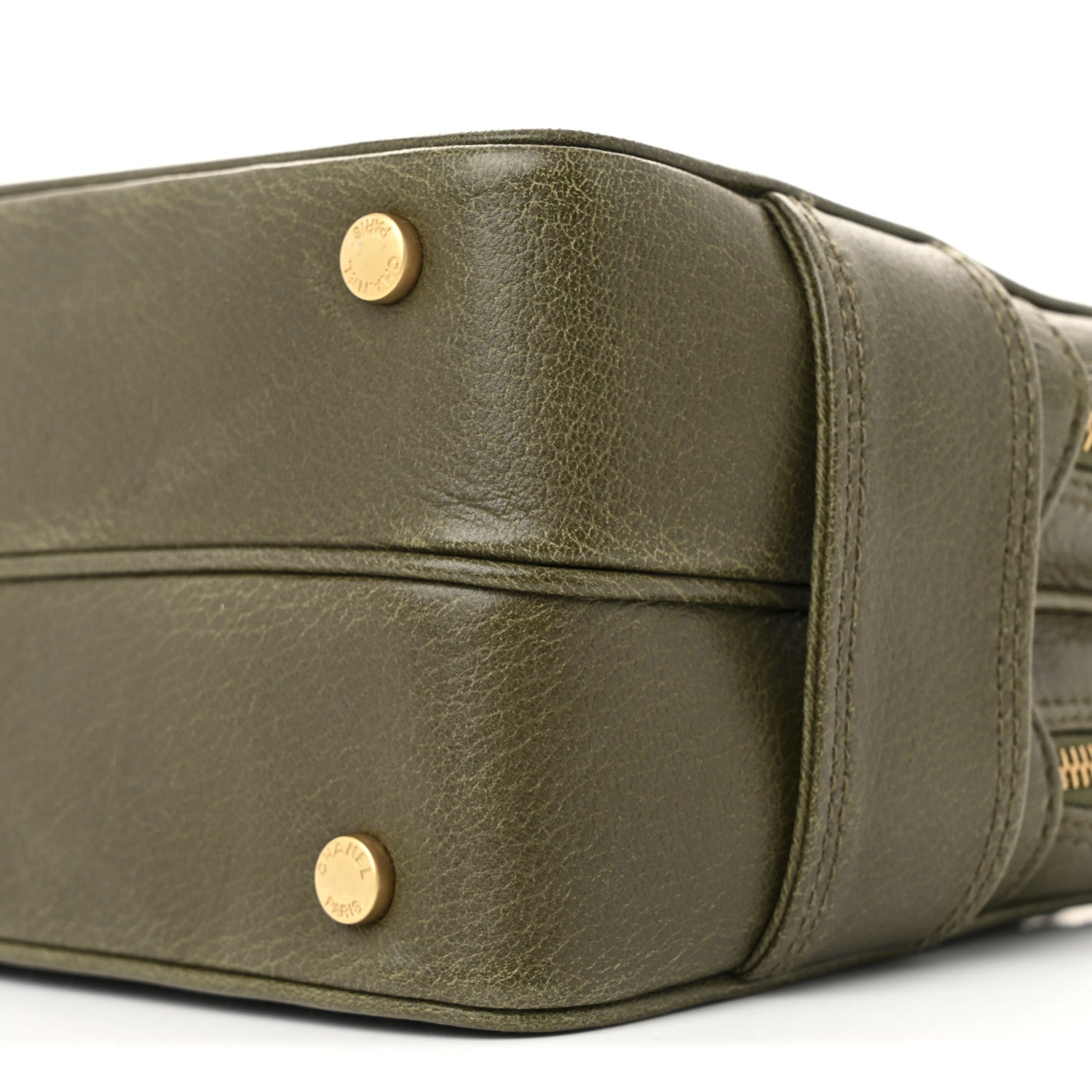Chanel Canvas Calfskin Quilted Chocolate Bar Shoulder Bag Green 11 of 14