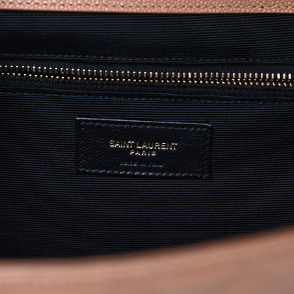 Saint Laurent Grain De Poudre Textured Mixed Matelasse Triquilt Large Monogram Satchel Dune 7 of 11